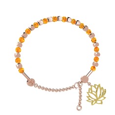 Mitra Lotus Bilezik - Sitrin 925 ayar rose altın kaplama gümüş bilezik #24y5zk