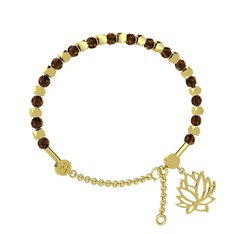 Mitra Lotus Bilezik - Dumanlı kuvars 18 ayar altın bilezik #2co5fs