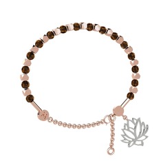 Dumanlı kuvars 18 ayar rose altın bilezik