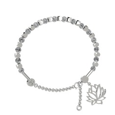 Mitra Lotus Bilezik - Beyaz zirkon 925 ayar gümüş bilezik #6i0t5l