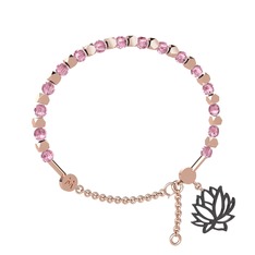 Mitra Lotus Bilezik - Pembe kuvars 18 ayar rose altın bilezik #6w049r