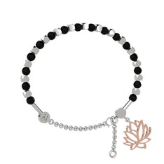 Mitra Lotus Bilezik - Siyah zirkon 925 ayar gümüş bilezik #86wgoi
