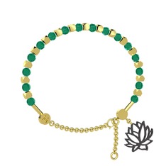 Mitra Lotus Bilezik - Kök zümrüt 18 ayar altın bilezik #97mu1j