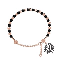 Siyah zirkon 925 ayar rose altın kaplama gümüş bilezik