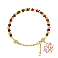 Mitra Lotus Bilezik - Garnet 18 ayar altın bilezik #dedwnb