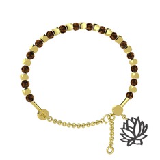 Mitra Lotus Bilezik - Dumanlı kuvars 18 ayar altın bilezik #khx5kt