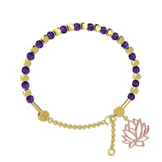 Mitra Lotus Bilezik - Ametist 8 ayar altın bilezik #lln5gy