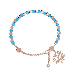 Mitra Lotus Bilezik - Akuamarin 18 ayar rose altın bilezik #o1bqxb