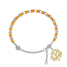 Mitra Lotus Bilezik - Sitrin 14 ayar beyaz altın bilezik #p3u35y