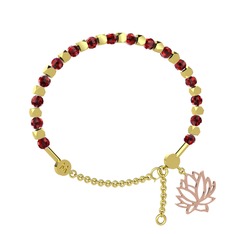 Mitra Lotus Bilezik - Garnet 8 ayar altın bilezik #ppkufk