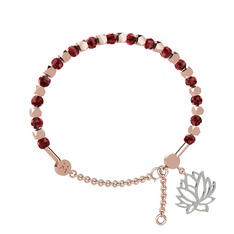 Mitra Lotus Bilezik - Garnet 8 ayar rose altın bilezik #pyjgmb