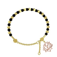 Mitra Lotus Bilezik - Siyah zirkon 8 ayar altın bilezik #qe46fj