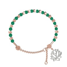 Mitra Lotus Bilezik - Kök zümrüt 18 ayar rose altın bilezik #qvaa0j