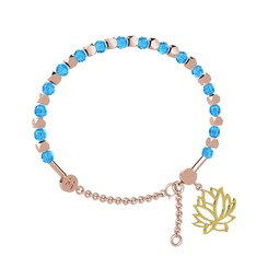 Mitra Lotus Bilezik - Akuamarin 8 ayar rose altın bilezik #rmxt3i