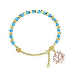 Mitra Lotus Bilezik - Akuamarin 925 ayar altın kaplama gümüş bilezik #uqohl1