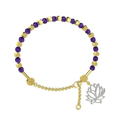 Mitra Lotus Bilezik - Ametist 14 ayar altın bilezik #whiemq