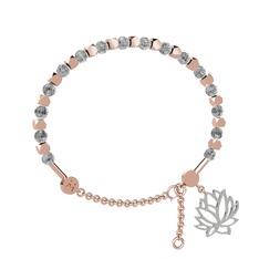 Mitra Lotus Bilezik - Beyaz zirkon 925 ayar rose altın kaplama gümüş bilezik #zq2bsw