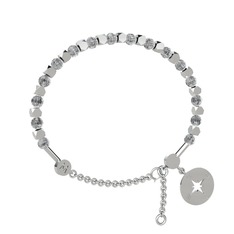 Mitra Pusula Bilezik - Beyaz zirkon 925 ayar gümüş bilezik #120aplk