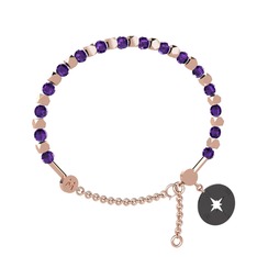 Mitra Pusula Bilezik - Ametist 925 ayar rose altın kaplama gümüş bilezik #16hf0qc