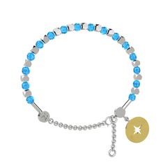 Mitra Pusula Bilezik - Akuamarin 8 ayar beyaz altın bilezik #1bd6qoi