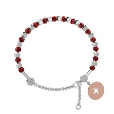 Garnet 14 ayar beyaz altın bilezik