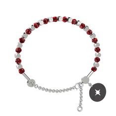 Mitra Pusula Bilezik - Garnet 18 ayar beyaz altın bilezik #1ew1ptx