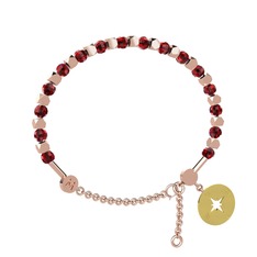 Garnet 925 ayar rose altın kaplama gümüş bilezik