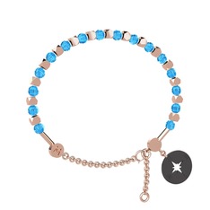 Mitra Pusula Bilezik - Akuamarin 925 ayar rose altın kaplama gümüş bilezik #1wojl7o