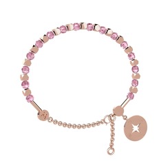 Pembe kuvars 8 ayar rose altın bilezik