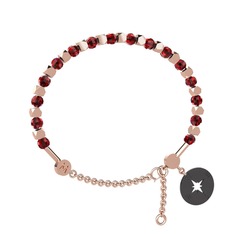 Garnet 925 ayar rose altın kaplama gümüş bilezik