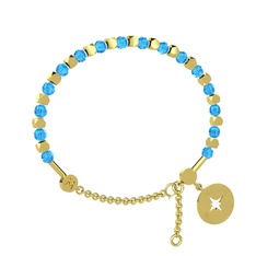 Mitra Pusula Bilezik - Akuamarin 18 ayar altın bilezik #6nxg5t