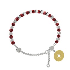 Garnet 14 ayar beyaz altın bilezik