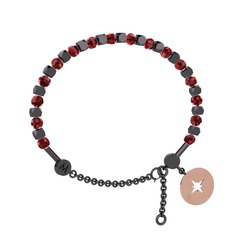 Garnet 925 ayar siyah rodyum kaplama gümüş bilezik