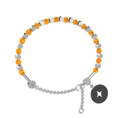 Mitra Pusula Bilezik - Sitrin 14 ayar beyaz altın bilezik #il5mj3