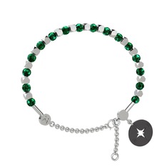 Mitra Pusula Bilezik - Yeşil kuvars 18 ayar beyaz altın bilezik #j5tmm0