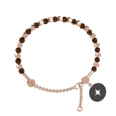 Mitra Pusula Bilezik - Dumanlı kuvars 925 ayar rose altın kaplama gümüş bilezik #osadmu