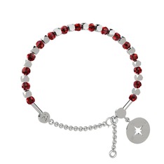 Mitra Pusula Bilezik - Garnet 18 ayar beyaz altın bilezik #ot0jl5