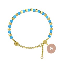 Mitra Pusula Bilezik - Akuamarin 18 ayar altın bilezik #sz6zdq