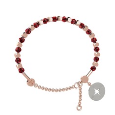 Mitra Pusula Bilezik - Garnet 925 ayar rose altın kaplama gümüş bilezik #wypb2o