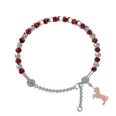 Mitra Unicorn Bilezik - Garnet 14 ayar beyaz altın bilezik #12391qw