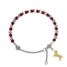 Garnet 925 ayar gümüş bilezik