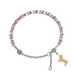 Mitra Unicorn Bilezik - Pembe kuvars 18 ayar beyaz altın bilezik #13unjl3