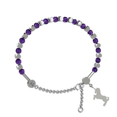 Ametist 8 ayar beyaz altın bilezik