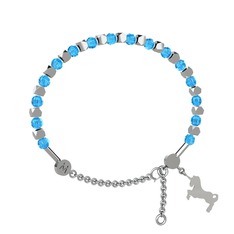 Mitra Unicorn Bilezik - Akuamarin 14 ayar beyaz altın bilezik #1opahli