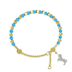 Mitra Unicorn Bilezik - Akuamarin 8 ayar altın bilezik #1r7xtut