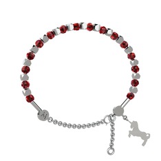 Garnet 18 ayar beyaz altın bilezik