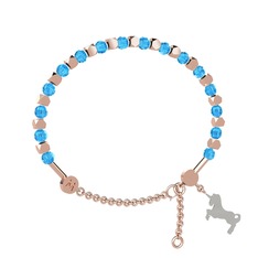 Mitra Unicorn Bilezik - Akuamarin 8 ayar rose altın bilezik #1y2jhla