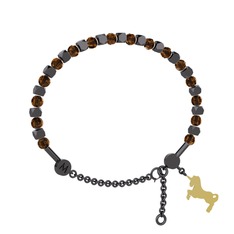 Mitra Unicorn Bilezik - Dumanlı kuvars 925 ayar siyah rodyum kaplama gümüş bilezik #5w0ez