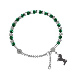 Mitra Unicorn Bilezik - Yeşil kuvars 8 ayar beyaz altın bilezik #61p6s2