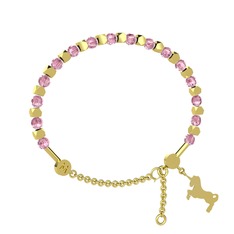 Mitra Unicorn Bilezik - Pembe kuvars 14 ayar altın bilezik #7obwf0